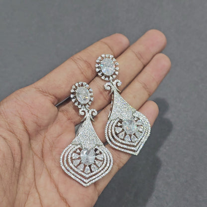 Royal Filigree Teardrop AD Earrings