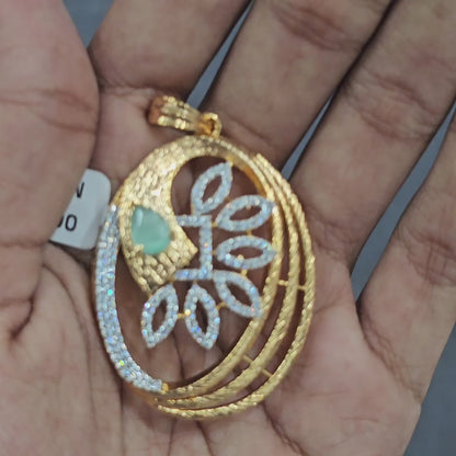 Twisted Oval Floral AD Pendant Set