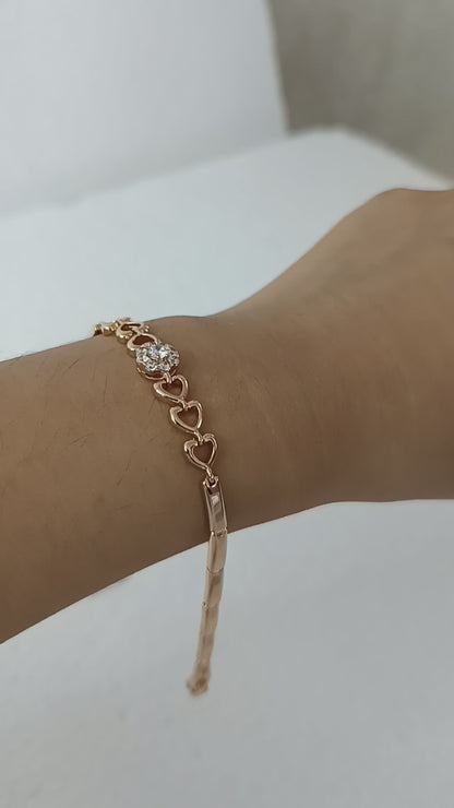Gilded Grace – AD Studded Caret Gold Plated Bracelet