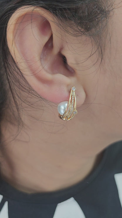 Aurora Pearl Cage Drop Earrings