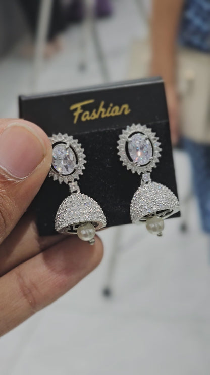 Ad White stone Earrings