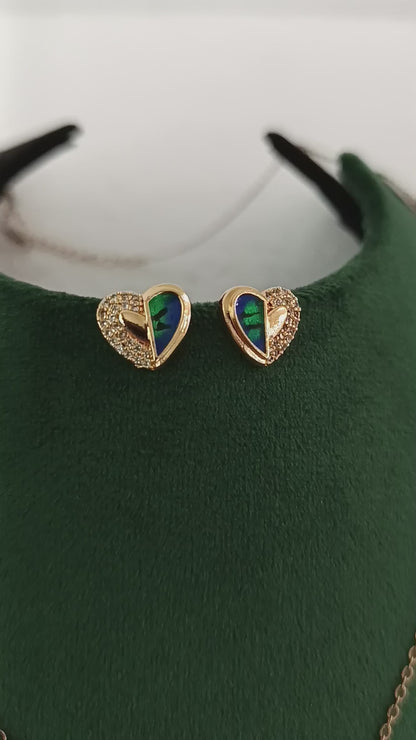 "Heart of Enchantment: Rose Gold American Diamond Necklace Set"