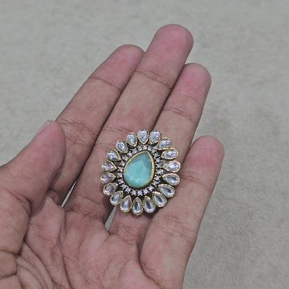 Royal Kundan Halo Ring