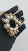 18K ROSE GOLD PLATED NACKLACE WITH SQUARE CZ DIAMOND RING IN PEARL AND FLOWER DESIGN
