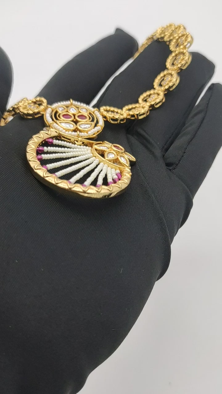 22K PLATED NACKLACE SET WITH JEKO BEATS WORK