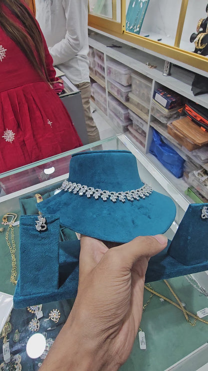 Crystal Blossom Choker Set