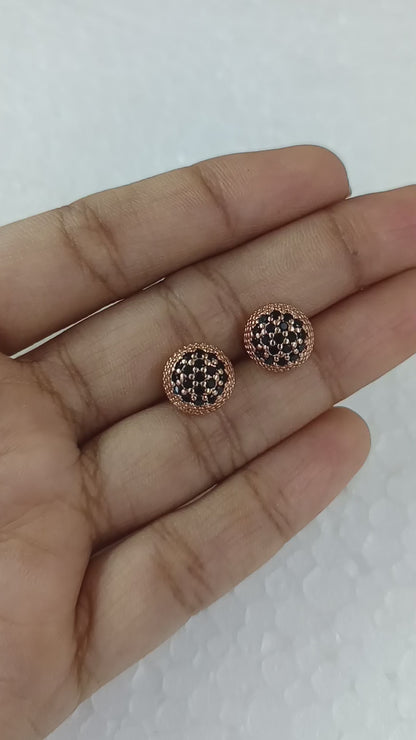 Black Half Ball Ear Stud
