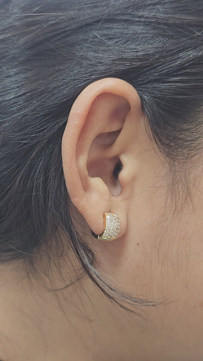Regal Pave Huggie Hoops