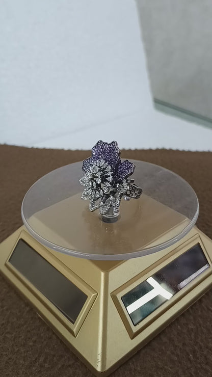 Royal Bloom Adjustable Platinum-Plated Finger Ring with AD Sparkle & Color stone