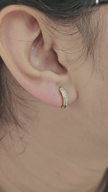 Classic Pave Huggie Hoop
