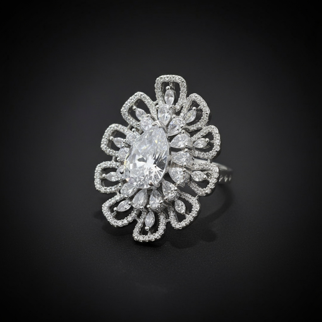 Imperial Petal Halo Ring