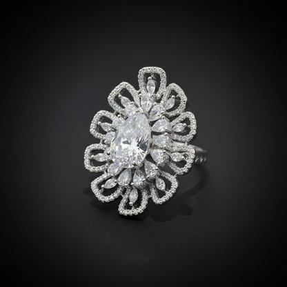 Imperial Petal Halo Ring