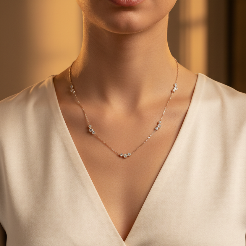 Rose Gold Polish Stone Necklace