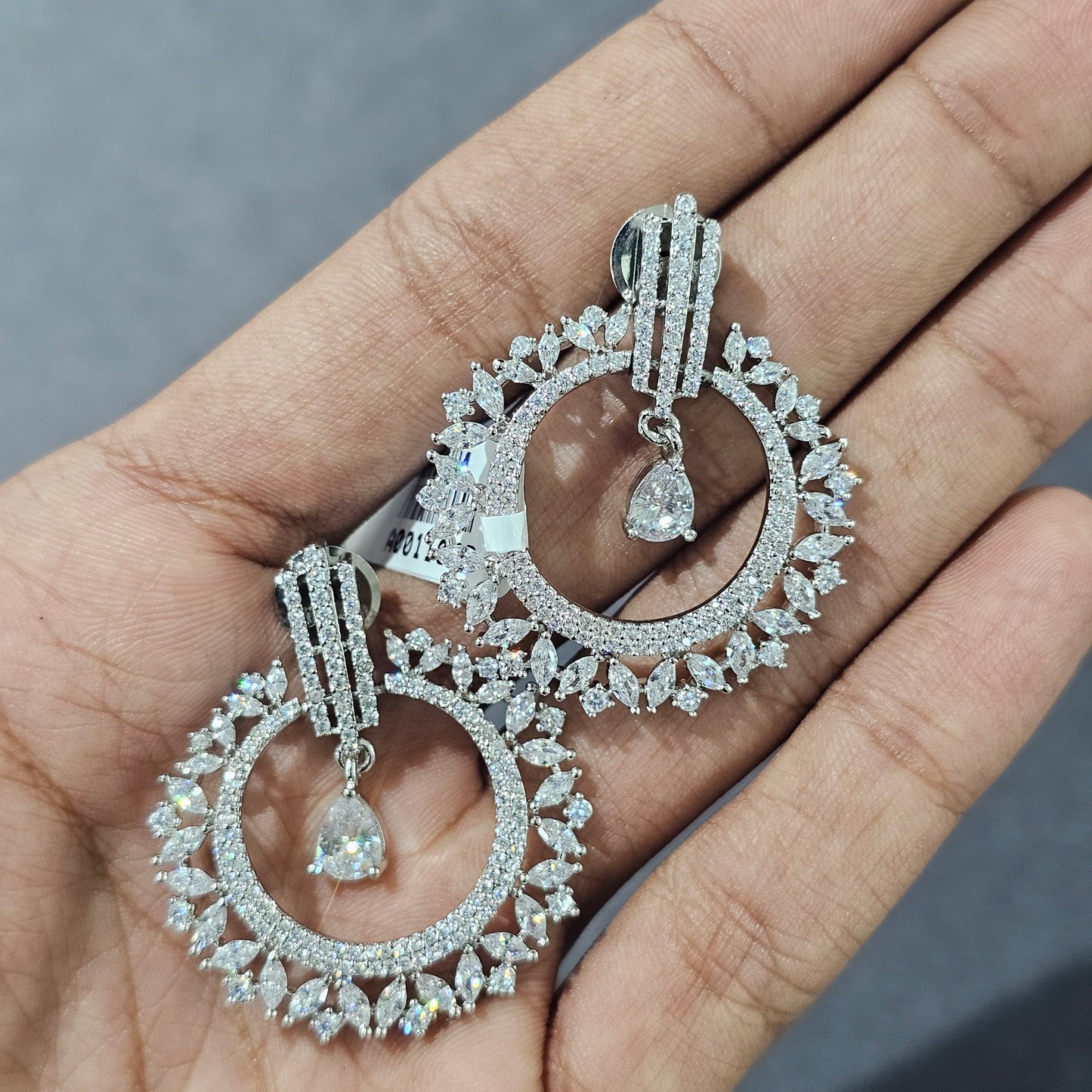 Aurora Halo Chandeliers AD Earrings