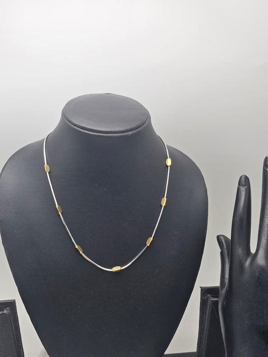 Two Tone Rose Gold and White Metal Silver Gold Chain