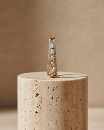 Radiant Taper CZ Hoop Earring
