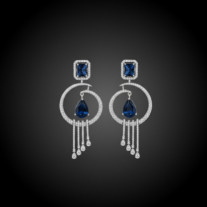 Halo Cascade Drops AD Earrings