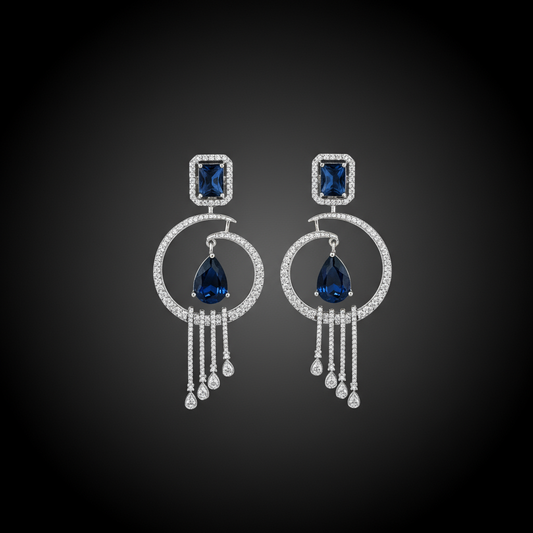 Halo Cascade Drops AD Earrings