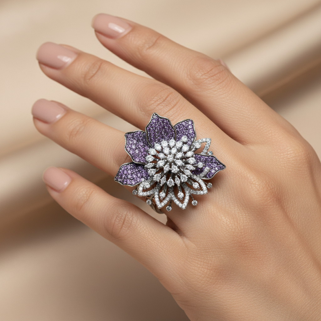 Bloom Royale Ring – Lavender