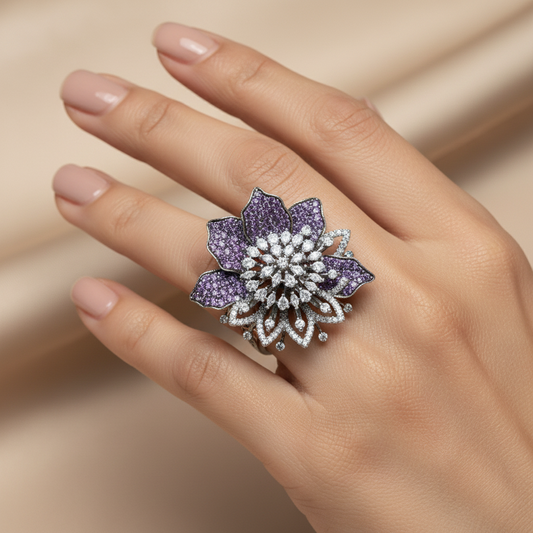 Bloom Royale Ring – Lavender
