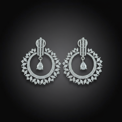 Aurora Halo Chandeliers AD Earrings