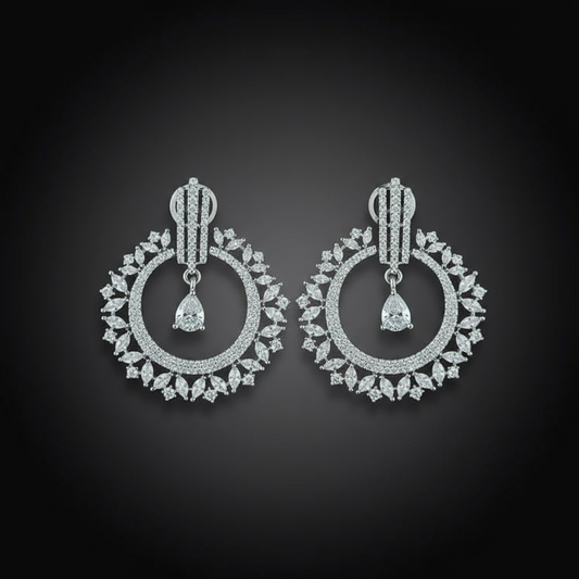 Aurora Halo Chandeliers AD Earrings