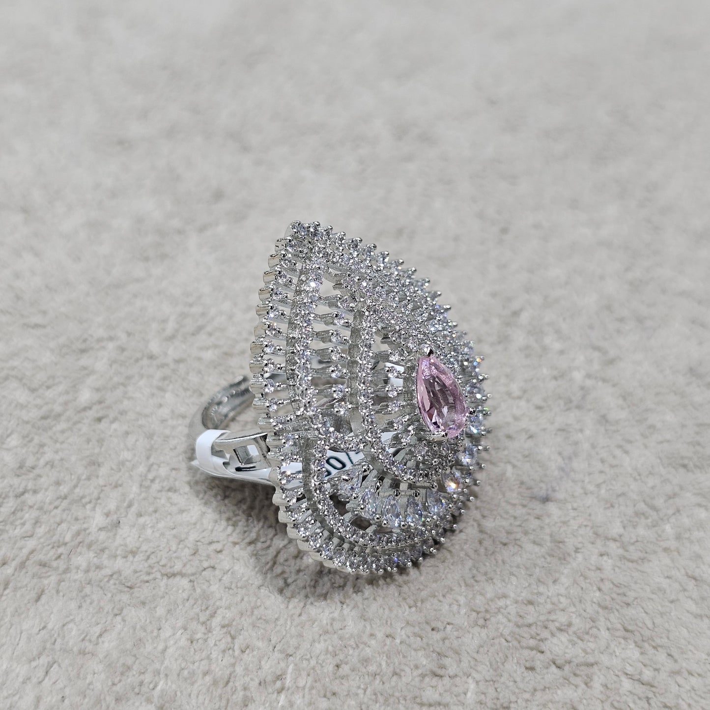 Crystal Sheen Pear Ring