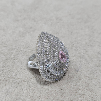 Crystal Sheen Pear Ring