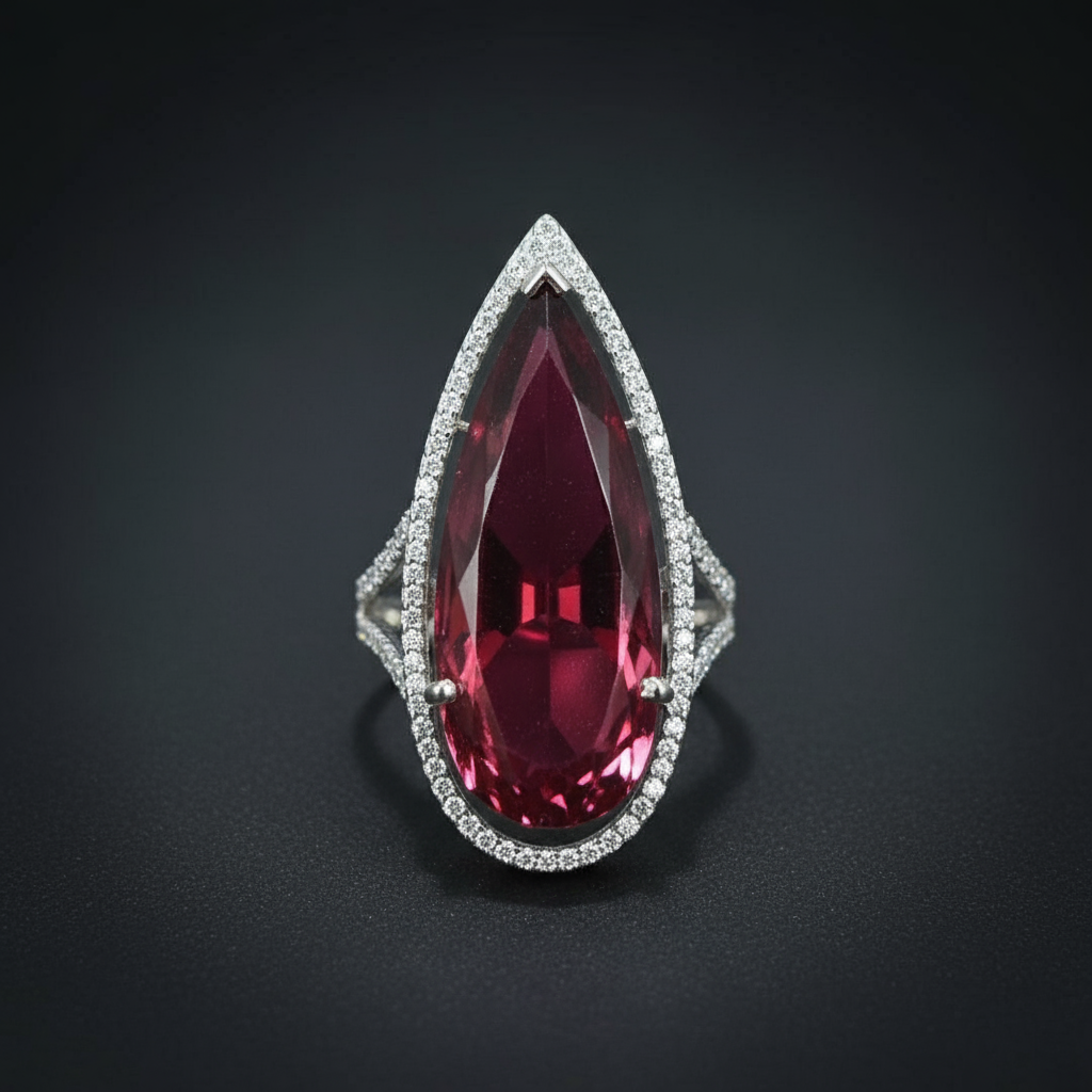 Regal Ruby Teardrop Ring