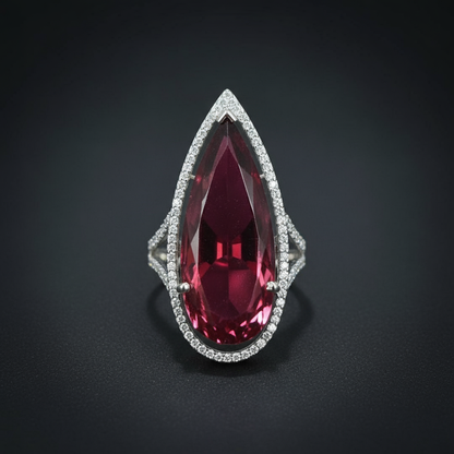 Regal Ruby Teardrop Ring