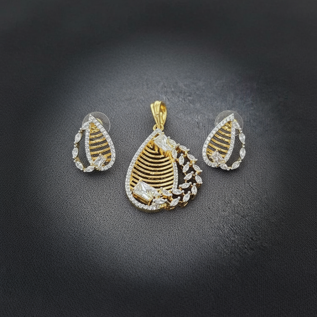 Teardrop Leaf AD Pendant Set