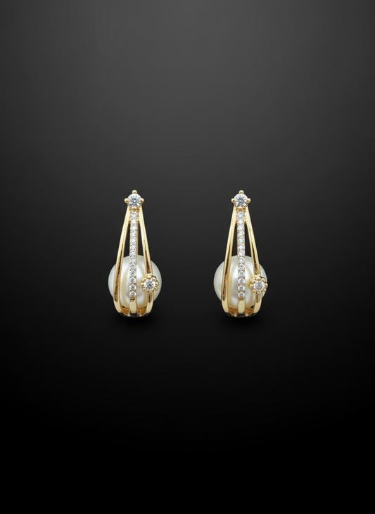 Aurora Pearl Cage Drop Earrings