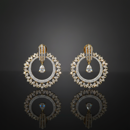 Aurora Halo Chandeliers AD Earrings