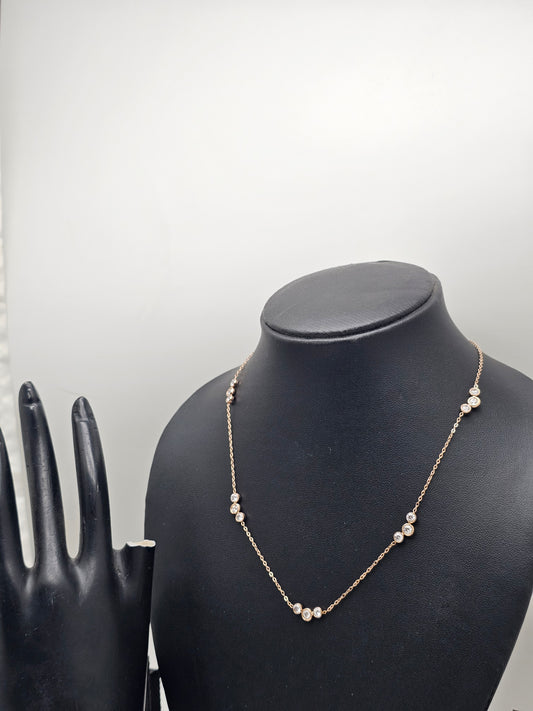 Rose Gold Polish Stone Necklace