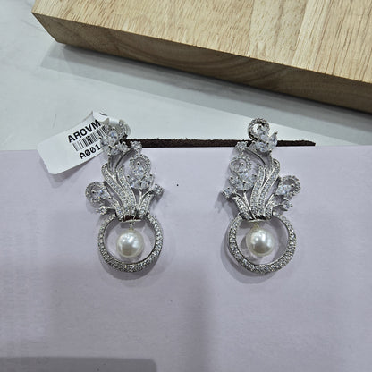 Pearl & Crystal Vintage Floral Drop Earrings