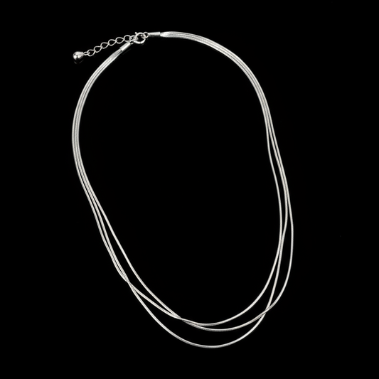 Sleek Layered Snake Chain – Silver 