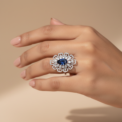 Imperial Petal Halo Ring