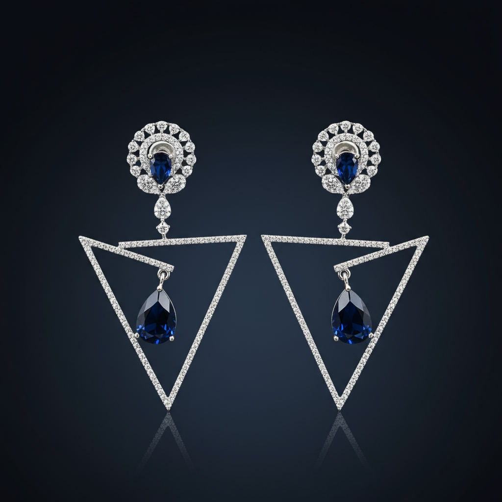 Cobalt Blue AD Earrings