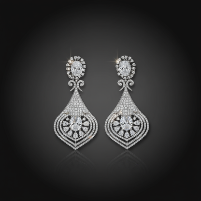 Royal Filigree Teardrop AD Earrings