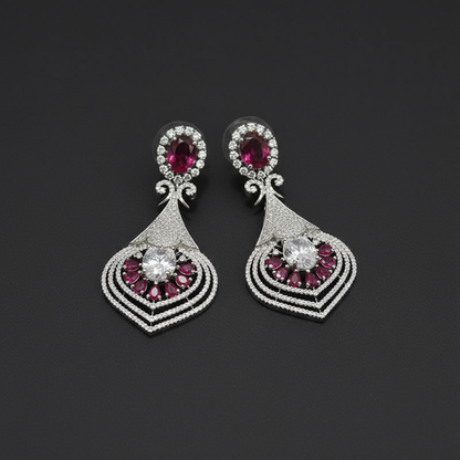 Royal Filigree Teardrop AD Earrings
