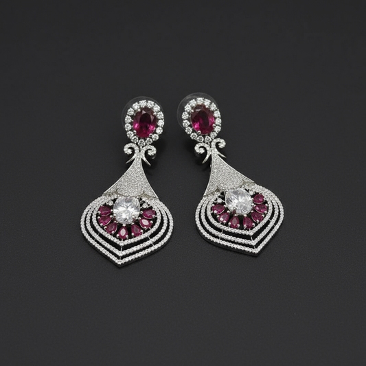 Royal Filigree Teardrop AD Earrings