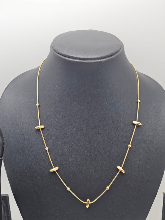 Minimalist Gold Chain Necklace With Bead & Accents