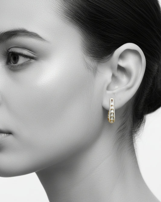 Radiant Taper CZ Hoop Earring