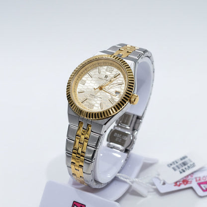 NAVIFORCE NF5079 S-W-G Women’s Analog Watch – Gold & Silver