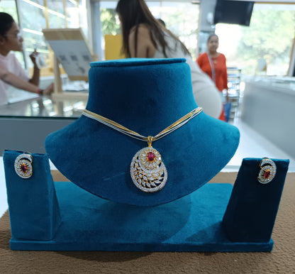 Ruby Dimond AD pendant set with layer chain