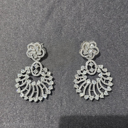 Petal Fan Chandeliers AD Earrings