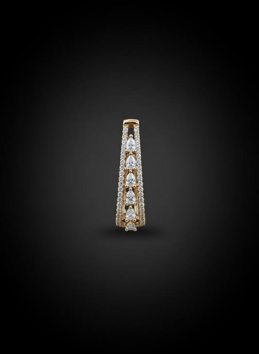 Radiant Taper CZ Hoop Earring