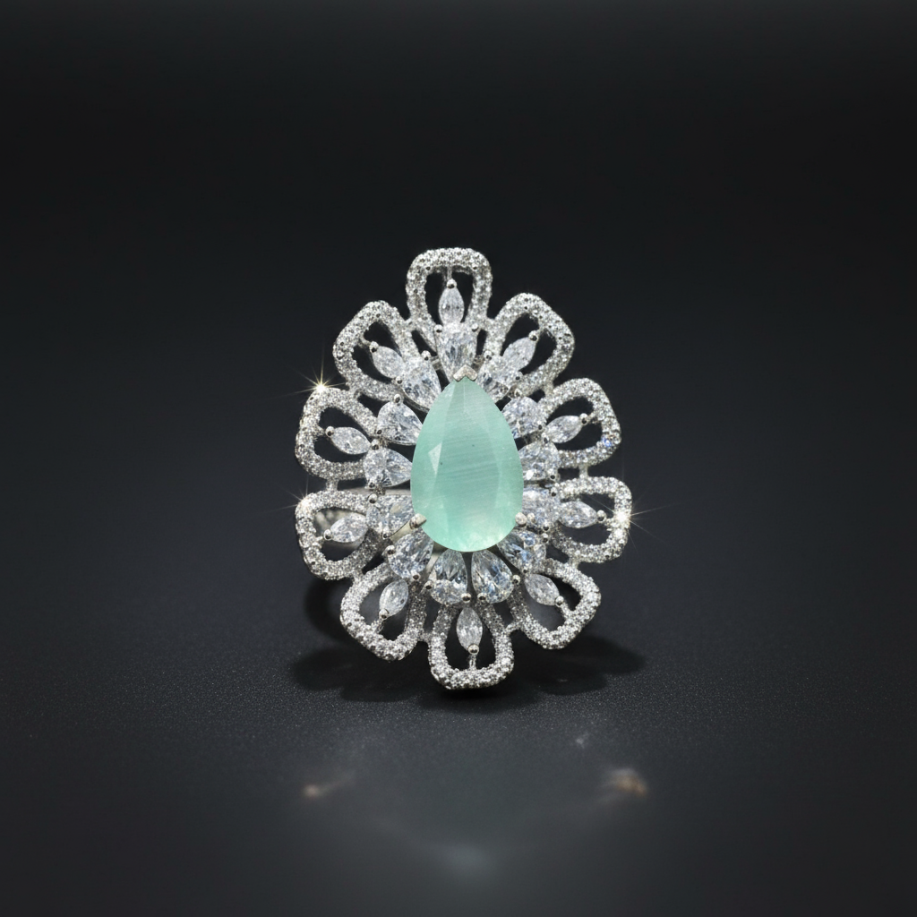 Imperial Petal Halo Ring