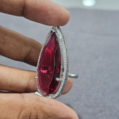 Regal Ruby Teardrop Ring