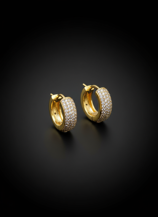 Regal Pave Huggie Hoops